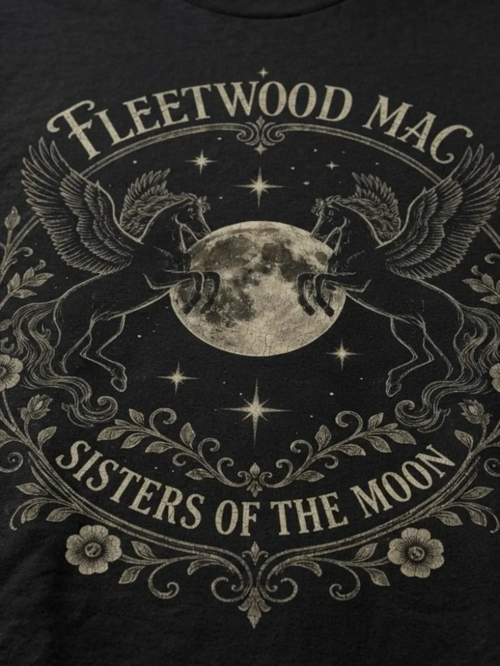 Fleetwood Mac 'Sisters of the Moon' Whimsical Graphic Tee - Black - Picture 2 of 2